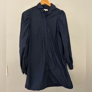 Ann Mashburn Shirt Dress in Navy Blue